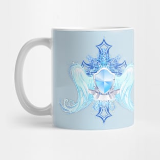 Angelic protection ( Silver Angel Shield with wings ) Mug